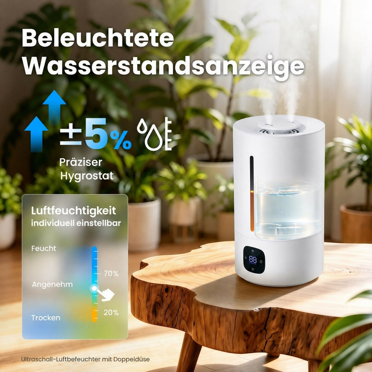 Oryzom AquaMist — Ultraschall-Technologie mit intelligenter Feuchtigkeitsregelung für ein angenehmes Raumklima
