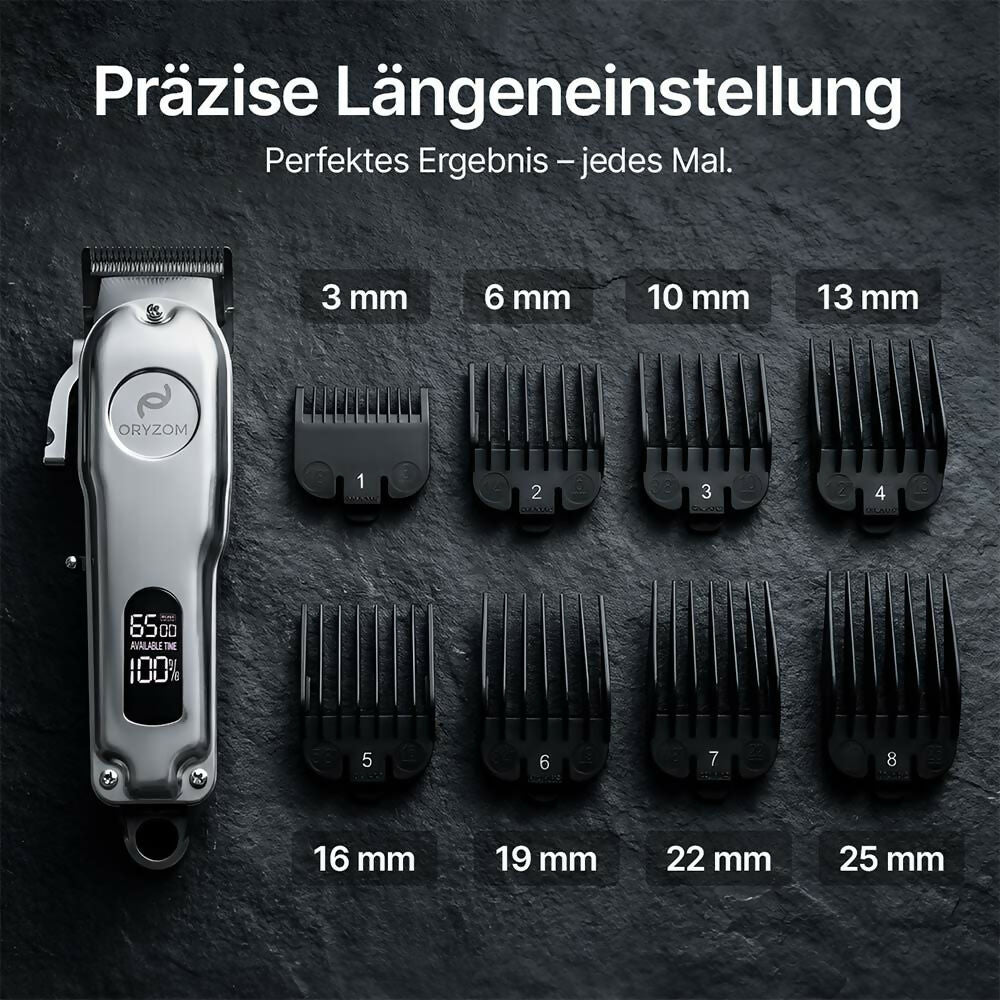 Oryzom ProCut 2.0 – Präzise Edelstahlklingen und kraftvoller Motor für gleichmäßige Schnitte bei Haar & Bart