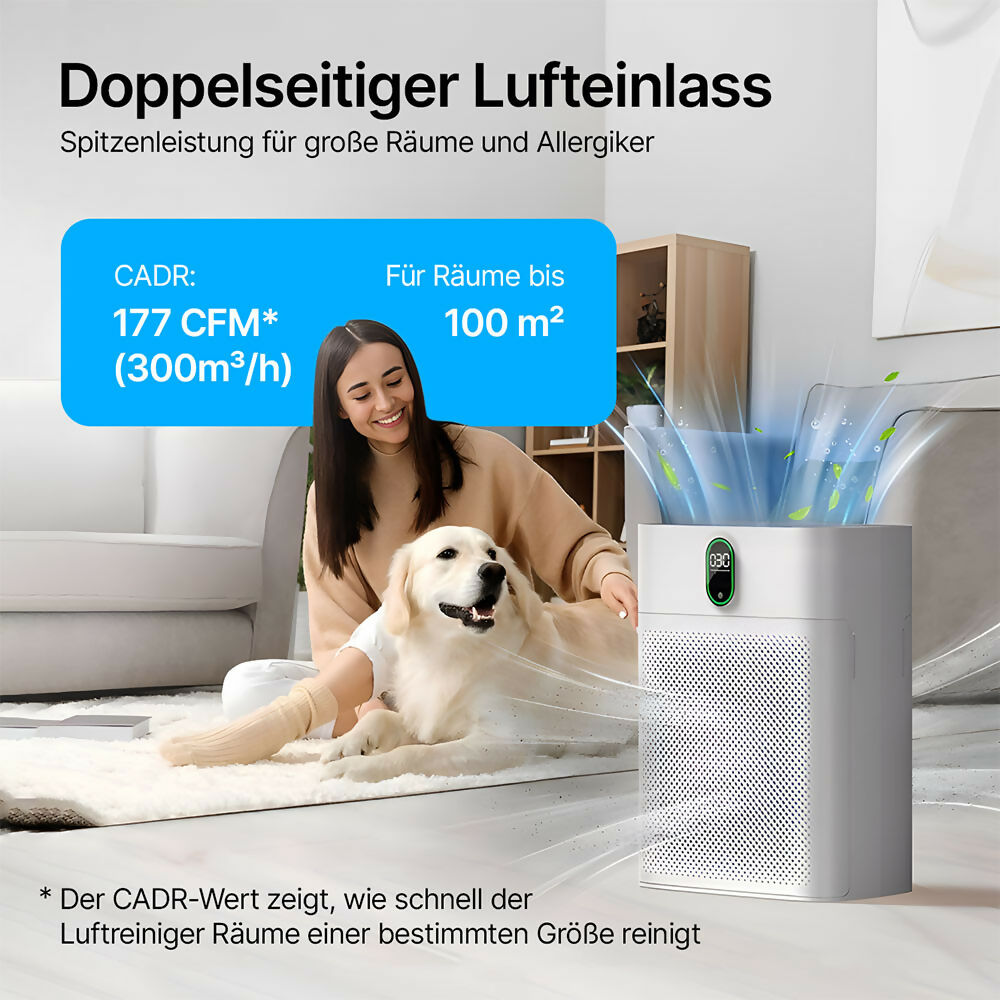 Smart Luftreiniger V1 Pro — Leistungsstarke HEPA-Filterung mit PM2.5-Sensor, App- und Sprachsteuerung für saubere Raumluft