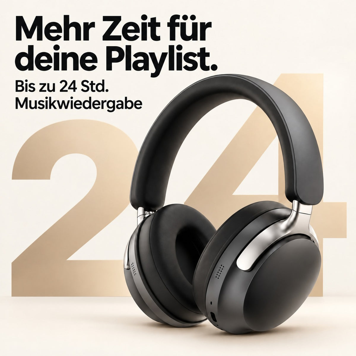 Oryzom AirBeat Max — Kabellose Over-Ear-Kopfhörer mit aktiver Geräuschunterdrückung und kraftvollem HiFi-Sound