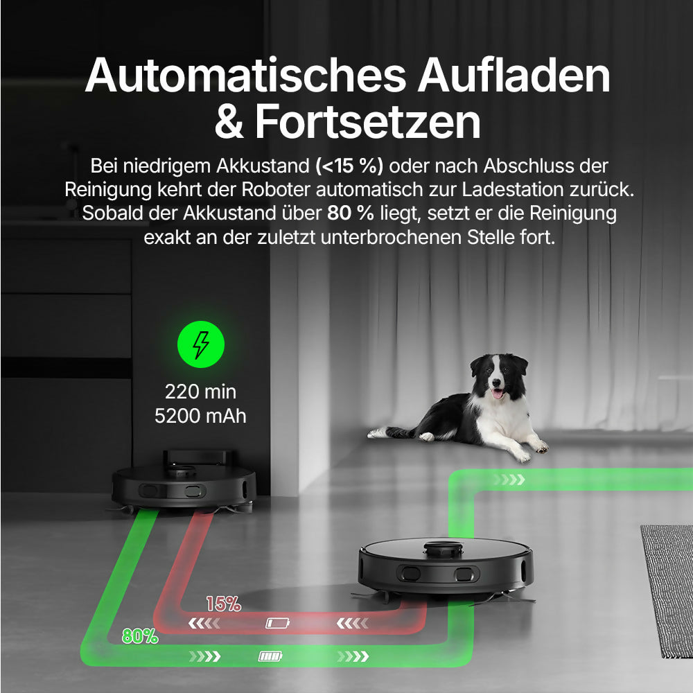 Saugroboter V8 Pro – Smarte Reinigung mit Wischfunktion, LiDAR-Navigation & App-Steuerung für mühelose Sauberkeit