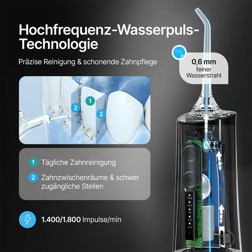 Oryzom ProFlow 2.0 — Tiefenreine Reinigung und gesundes Zahnfleisch dank präziser Wasserstrahl-Technologie