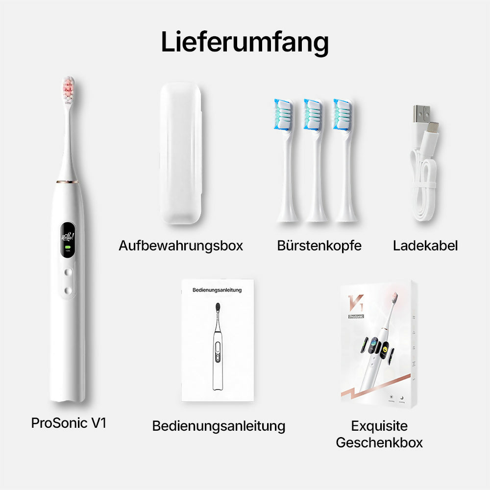 Oryzom ProSonic V1 — Professionelle Zahnreinigung mit Schalltechnologie für glattere Zähne und optimale Mundhygiene
