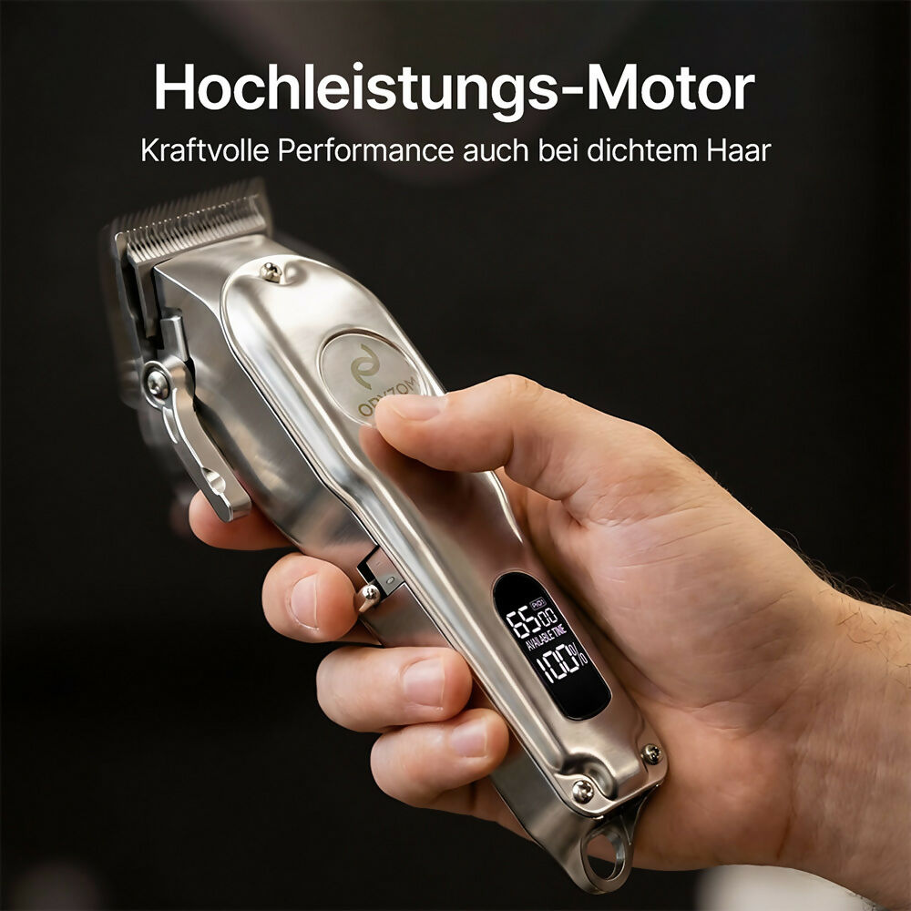 Oryzom ProCut 2.0 – Präzise Edelstahlklingen und kraftvoller Motor für gleichmäßige Schnitte bei Haar & Bart