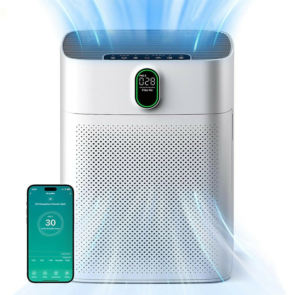 Smart Luftreiniger V1 Pro — Leistungsstarke HEPA-Filterung mit PM2.5-Sensor, App- und Sprachsteuerung für saubere Raumluft